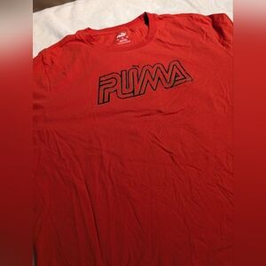 Puma Men's Orange Logo Crew Neck T-Shirt. Xxl